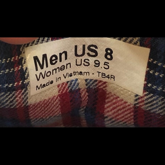 Vans Classic Blue Plaid Low Top Lace Up Mens Size 8 Skate Shoe - Picture 9 of 10